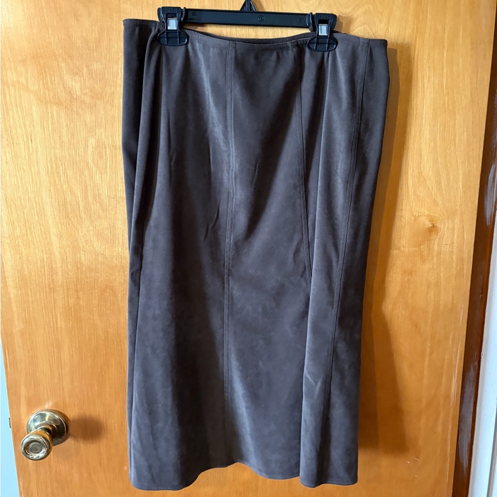 J. Jill Chocolate Brown Midi Skirt